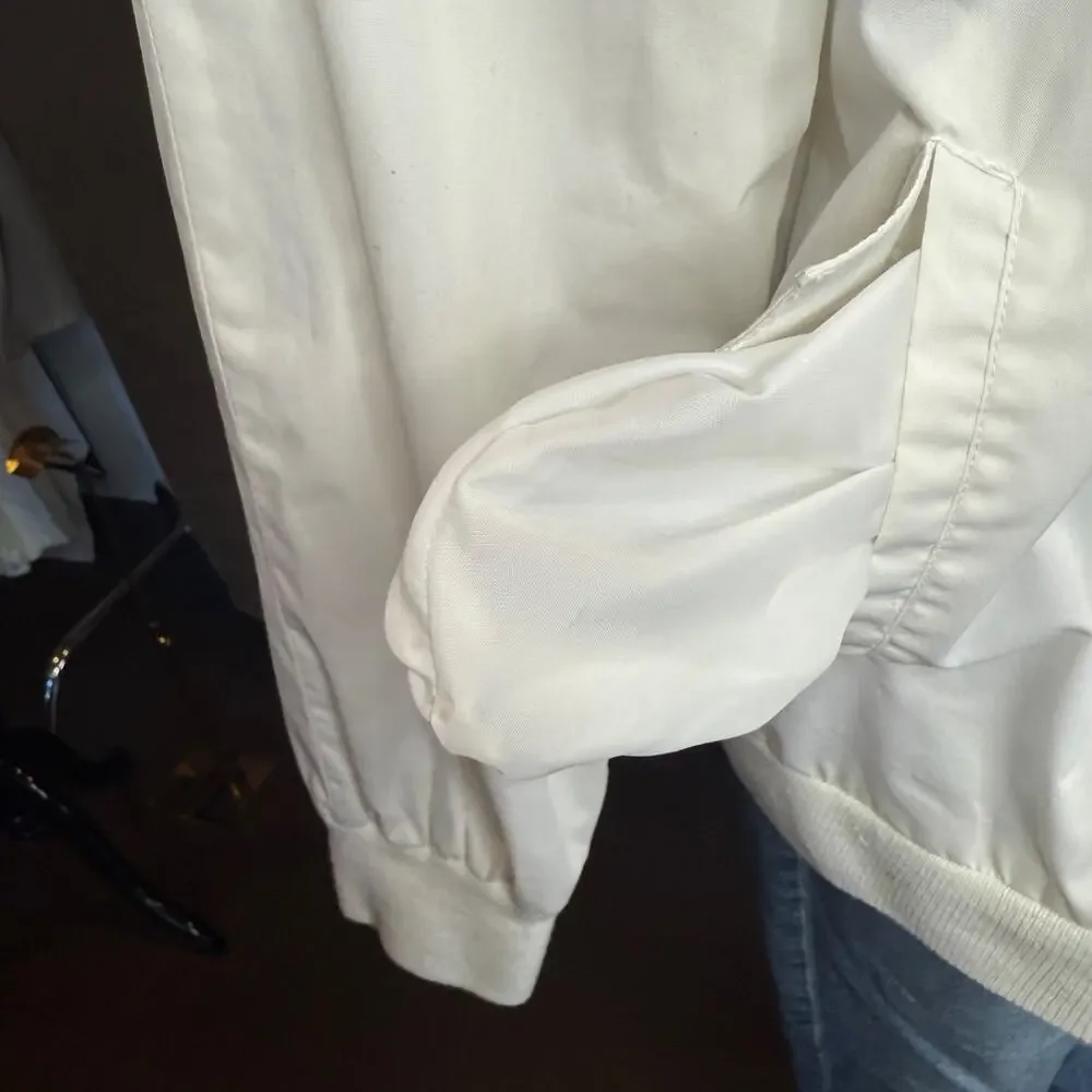 Vintage 1990s Architect JCPenney Men’s M White Bomber Jacket Made in Hong Kong
